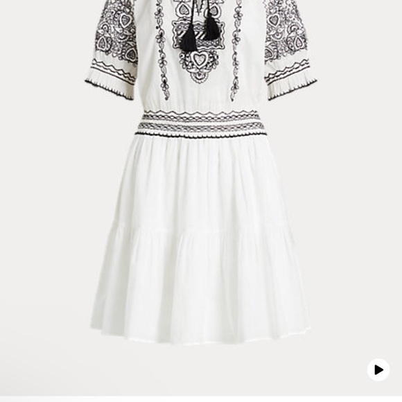 NWT Women Lauren Ralph Lauren Embroidered Cotton Voile Dress White  Lined Sz 10 - Picture 5 of 16